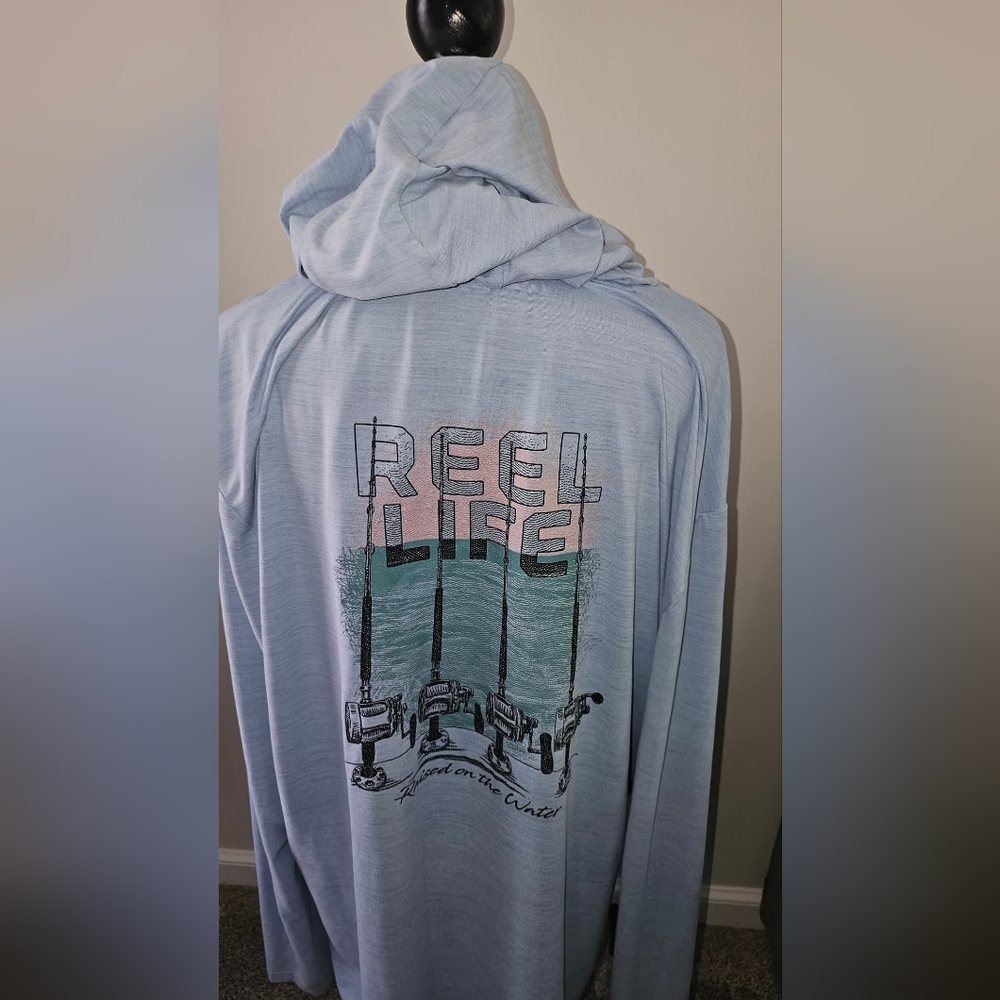 Reel Life XXL Men's Long Sleeve Hooded Shirt